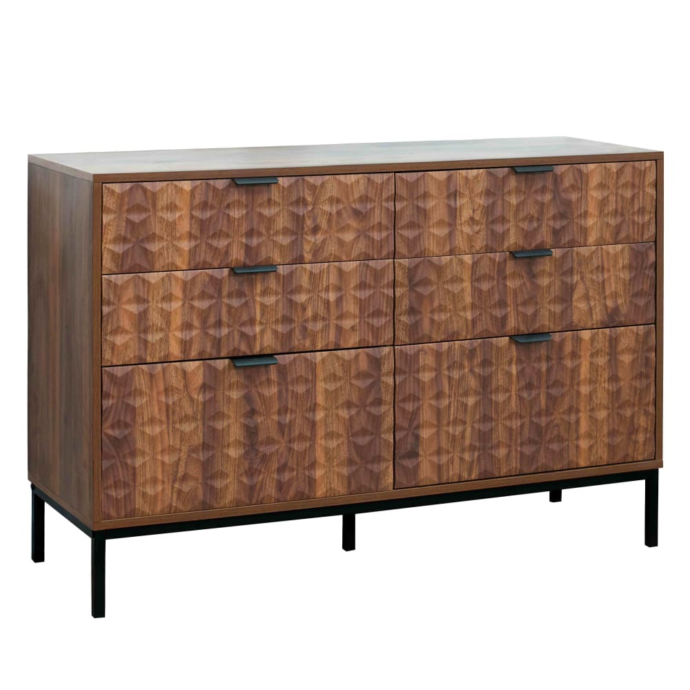 wohnli-moebel-suche-M25037012 Wohnli Möbelsuche - Kommode mit 6 Schubladen aus MDF mit dunklem Holzmelamindekor