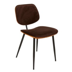 Wohnli Möbelsuche - 6er Set Stühle mit Metallgestell und braunem Samt