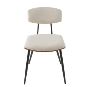 Wohnli Möbelsuche - 6er-Set Stühle in Ecru und Nussbaumoptik