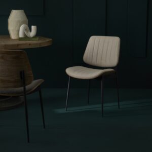 Set mit 6 Stühlen aus beigem Steppstoff 49x83x56cm Stoff Beige Signature Möbel Esszimmermöbel Stühle