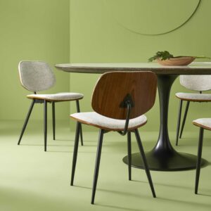 2er-set Stühle aus Stoff beige 46x77x45cm Stoff Beige Signature Möbel Esszimmermöbel Stühle