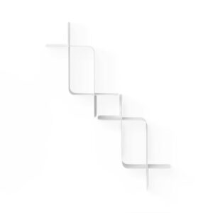 wohnli-moebel-suche-M25040564-1 Set mit 2 Wandregalen aus weißem Metall 61x15x47cm Edelstahl Weiß Umbra Möbel Wohnzimmermöbel Regale
