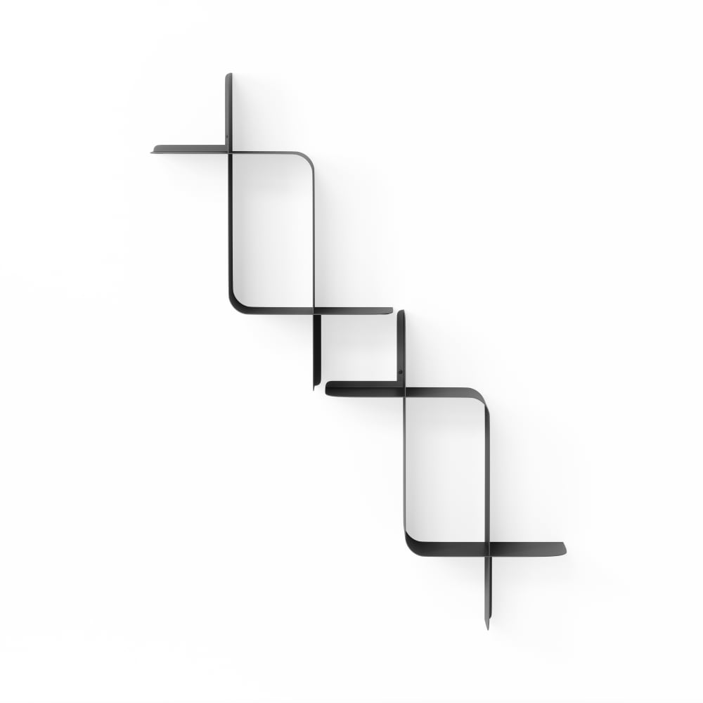 Wohnli Möbelsuche - Set mit 2 Wandregalen aus schwarzem Metall