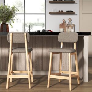 wohnli-moebel-suche-M25042245-1 Brauner Stoff und Naturholz (x2)