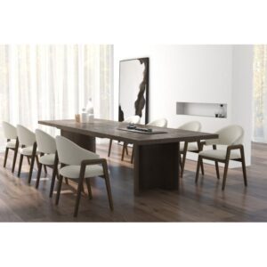 wohnli-moebel-suche-M25042254-1 Stuhl aus Stoff in Ecru und Esche Walnuss (x2) 53x82x57cm Stoff Beige Moloo Möbel Esszimmermöbel Stühle