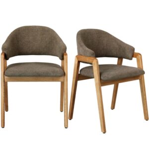wohnli-moebel-suche-M25042257 Wohnli Möbelsuche - Stuhl aus braunem Stoff und natürlicher Esche (x2)