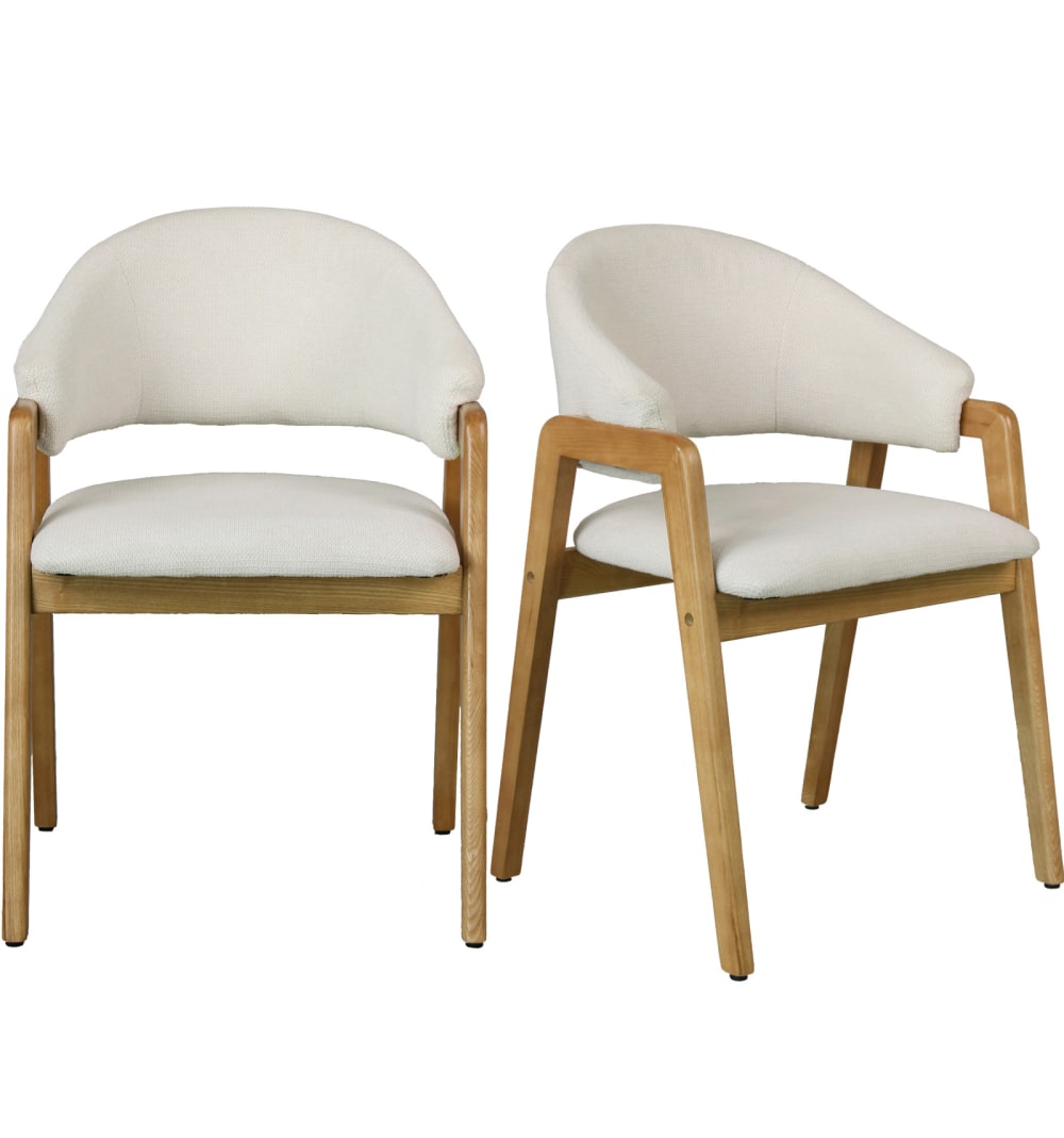 Wohnli Möbelsuche - Stuhl aus Stoff in Ecru und Esche (x2)