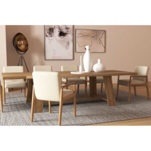 wohnli-moebel-suche-M25042266-1 Tischsessel aus Stoff Ecru und Esche Natur (x2) 62x82x55cm Stoff Weiß Moloo Möbel Esszimmermöbel Stühle