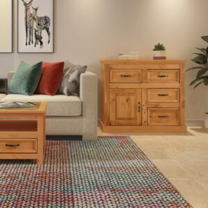wohnli-moebel-suche-M25042481-1 Anrichte mit 1 Tür / 4 Schubladen aus Kiefer 100x87x38cm Holz Braun Loft24 Möbel Esszimmermöbel Sideboards, Highboards & niedrige Anrichten