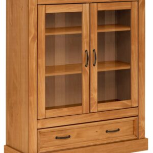 wohnli-moebel-suche-M25042625-1 Vitrine mit 2 Türen und 1 Schublade aus Kiefer 38x120x100cm Holz Braun Loft24 Möbel Esszimmermöbel Vitrine und Vitrinenschrank