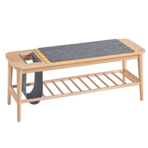 wohnli-moebel-suche-M25044031 Wohnli Möbelsuche - Schuhbank mit Sitzfläche Dielenbank aus Buche MDF(E1) Filz Natur