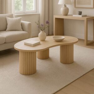 100x38x60cm Spanplatte Beige Oviala Möbel Wohnzimmermöbel Couchtische