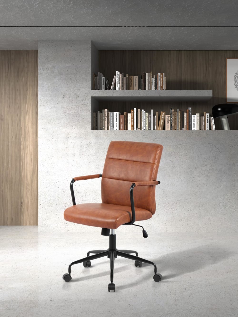 wohnli-moebel-suche-M25044329-1 Höhenverstellbarer Schreibtischstuhl Kunstleder Braun 99x64x70 cm 64x99x70cm Webpelz Braun Hispanohogar Möbel Büromöbel Bürostühle