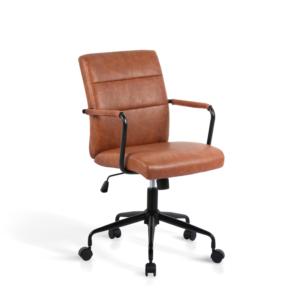 wohnli-moebel-suche-M25044329 Wohnli Möbelsuche - Höhenverstellbarer Schreibtischstuhl Kunstleder Braun 99x64x70 cm