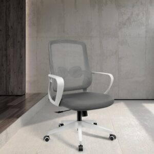 Höhenverstellbarer Schreibtischstuhl Stoff Grau 107x66x61 cm 66x107x61cm Stoff Grau Hispanohogar Möbel Büromöbel Bürostühle