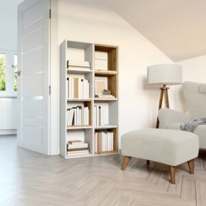 147x75x147cm Spanplatte Weiß Selsey Möbel Wohnzimmermöbel Regale