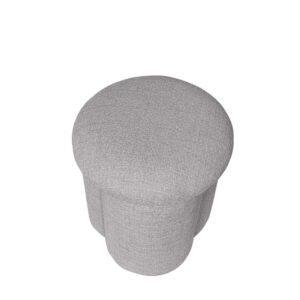 Gepolsterter Hocker in Grau 0x42x40cm PES - Polyester Grau Koketto Home Sofas und Sessel Sessel, Poufs und Fußbänke Sitzsäcke