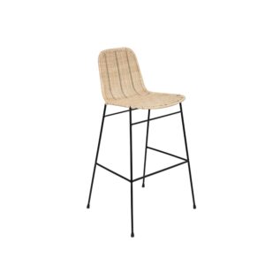 wohnli-moebel-suche-M25044918 Wohnli Möbelsuche - Hoher Hocker aus natürlichem Rattan und schwarzen Metallbeinen
