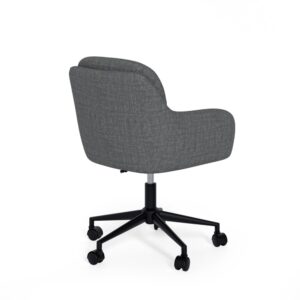 Gepolsterter Schreibtischstuhl in Dunkelgrau 65x81x60cm Metall Grau Koketto Home Möbel Büromöbel Bürostühle