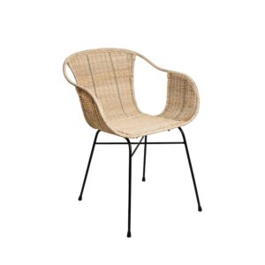 wohnli-moebel-suche-M25044996 Wohnli Möbelsuche - Stuhl aus natürlichem Rattan und schwarzen Metallbeinen