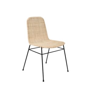 wohnli-moebel-suche-M25045000 Wohnli Möbelsuche - Stuhl aus natürlichem Rattan und weißen Metallbeinen