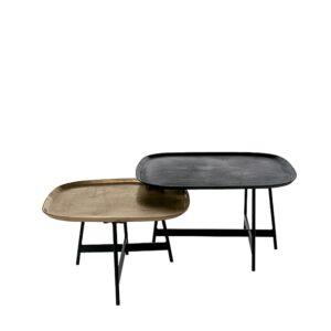 wohnli-moebel-suche-M25045025 Wohnli Möbelsuche - Set quadratischer Couchtische aus Aluminium in Gold und Schwarz