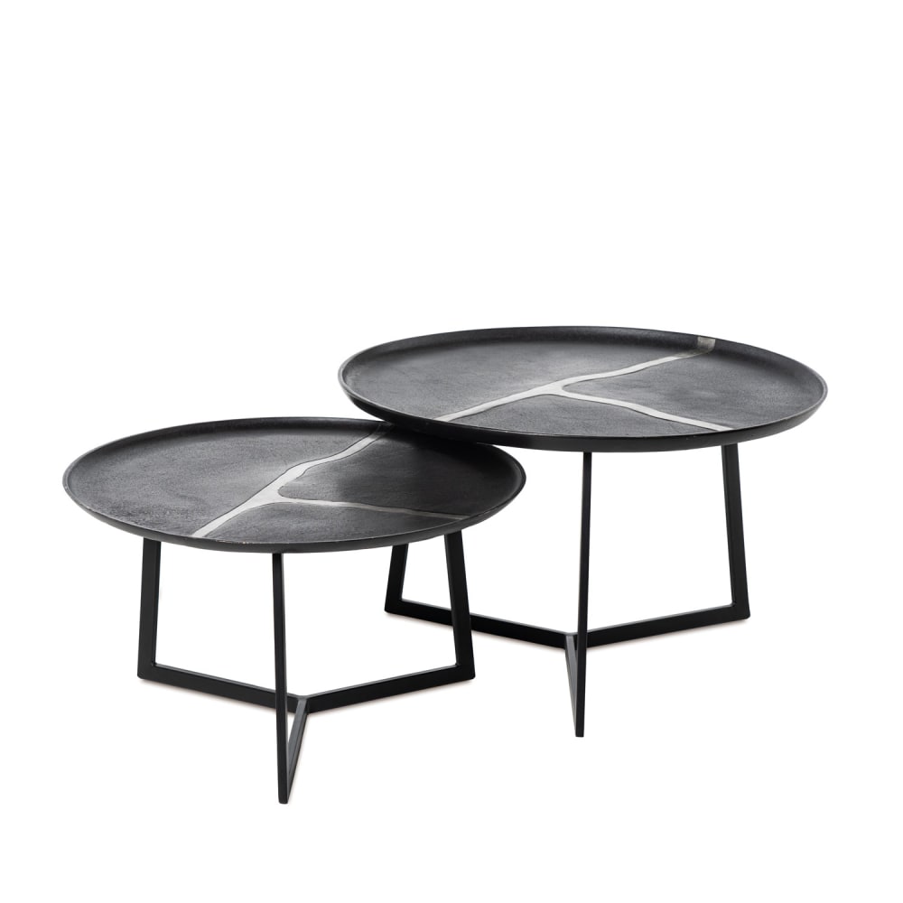 wohnli-moebel-suche-M25045041 Wohnli Möbelsuche - Couchtisch-Set aus schwarzem Metall