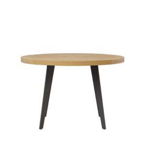 wohnli-moebel-suche-M25045059-1 Runder Esstisch 100cm Eiche mit schwarzen Beinen 0x75x100cm Holz Braun Koketto Home Möbel Esszimmermöbel Esstische