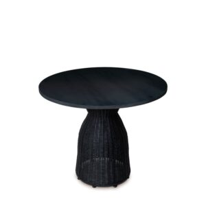 wohnli-moebel-suche-M25045062-1 Runder Tisch aus schwarzem Rattan 0x75x90cm Rattan Schwarz Koketto Home Möbel Esszimmermöbel Esstische