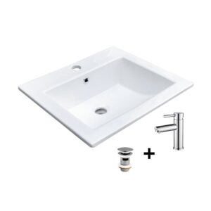 wohnli-moebel-suche-M25045593 Wohnli Möbelsuche - Rechteckiges Einbauwaschbecken 50x43cm + Wasserhahn + -Ablaufgarnitur