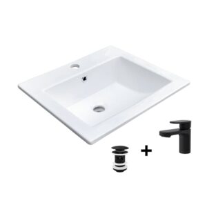 wohnli-moebel-suche-M25045594 Wohnli Möbelsuche - Rechteckiges Einbauwaschbecken 50x43cm + Wasserhahn + -Ablaufgarnitur