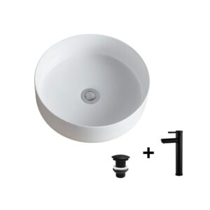 wohnli-moebel-suche-M25045626 Wohnli Möbelsuche - Rundes Aufsatzwaschbecken 36x36cm + Wasserhahn + -Ablaufgarnitur