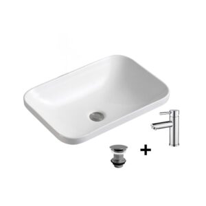 wohnli-moebel-suche-M25045630 Wohnli Möbelsuche - Rechteckiges Einbauwaschbecken 53x37cm + Wasserhahn + -Ablaufgarnitur