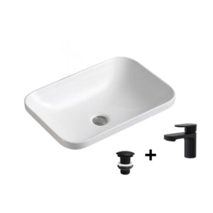 wohnli-moebel-suche-M25045631 Wohnli Möbelsuche - Rechteckiges Einbauwaschbecken 53x37cm + Wasserhahn + -Ablaufgarnitur