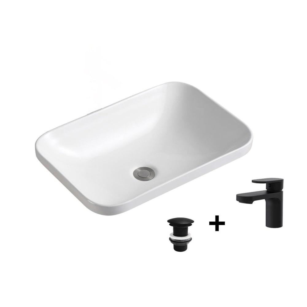 wohnli-moebel-suche-M25045631 Wohnli Möbelsuche - Rechteckiges Einbauwaschbecken 53x37cm + Wasserhahn + -Ablaufgarnitur