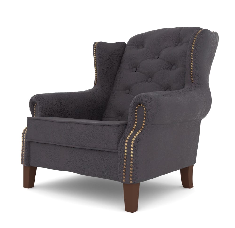 wohnli-moebel-suche-M25046232 Wohnli Möbelsuche - Vintage-Stil Chesterfield Ohrensessel aus Microfaser