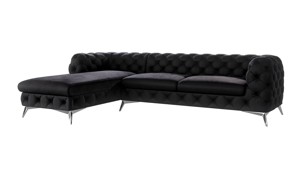 Wohnli Möbelsuche - Ecksofa mit Ottomane Chesterfield aus Samt