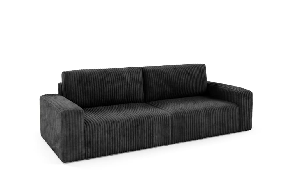 Wohnli Möbelsuche - Schlafsofa 4-Sitzer Cord Schwarz