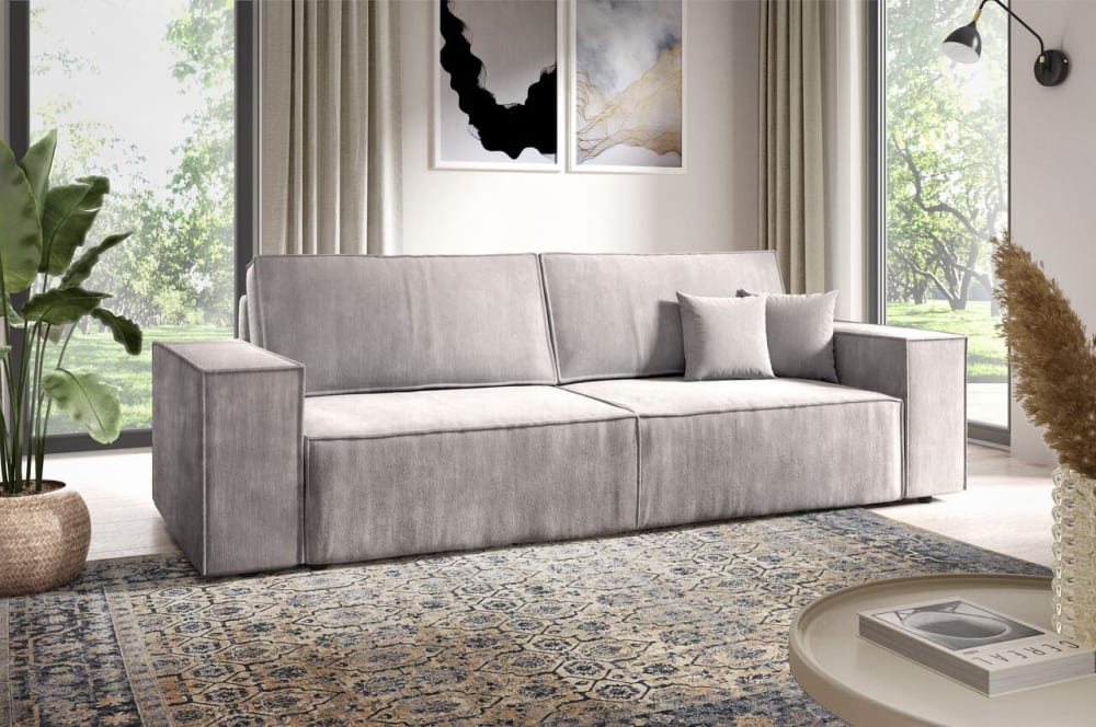 Schlafsofa mit Bettkasten Grau 102x88x155cm Polyester Grau Furnisell Sofas und Sessel Sofas Schlafsofas