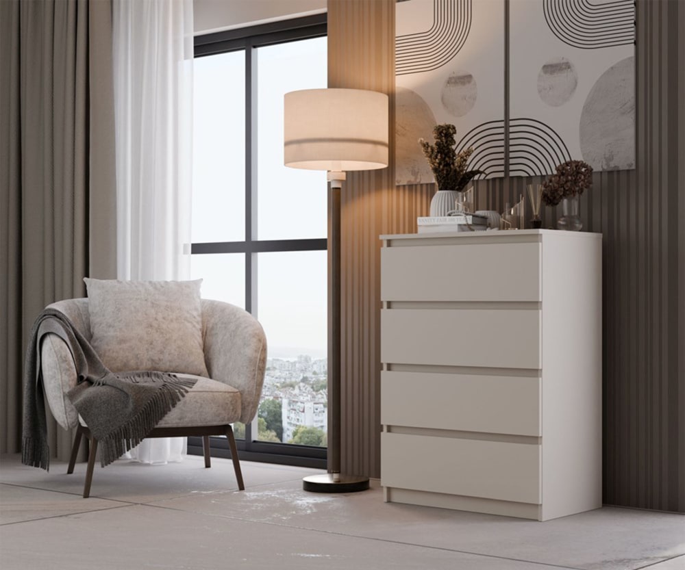 70x97x70cm Spanplatte Taupe Selsey Möbel Schlafzimmermöbel Kommoden