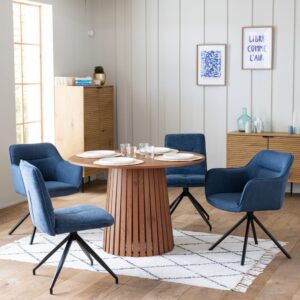 wohnli-moebel-suche-M25049663-1 Runder Esstisch aus dunklem Holz im skandinavischen Stil 110cm 110x75x110cm Spanplatte Braun Happy Garden Möbel Esszimmermöbel Esstische