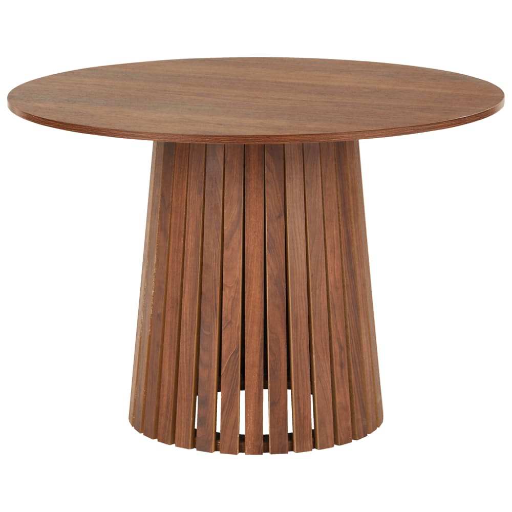 wohnli-moebel-suche-M25049663 Wohnli Möbelsuche - Runder Esstisch aus dunklem Holz im skandinavischen Stil 110cm