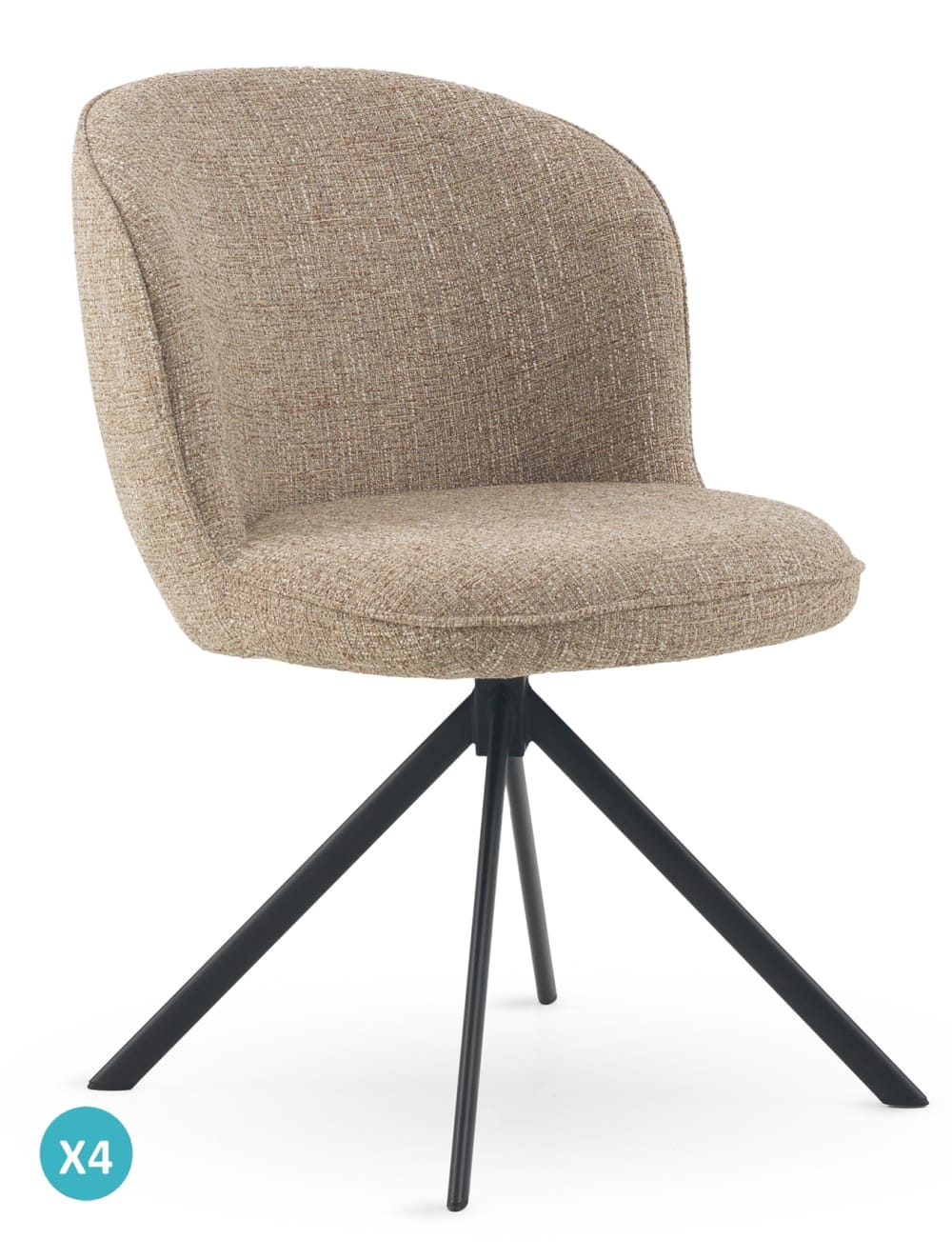 wohnli-moebel-suche-M25050521 Wohnli Möbelsuche - 4er-Set Polstersessel Tweed braun meliert