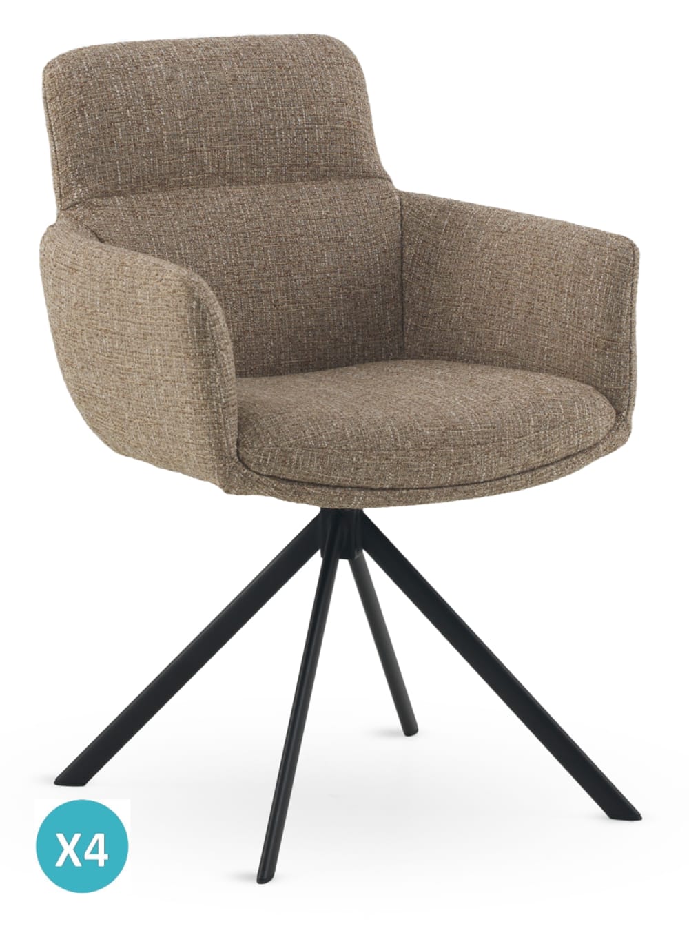 wohnli-moebel-suche-M25050527 Wohnli Möbelsuche - 4er-Set Polstersessel Tweed braun meliert