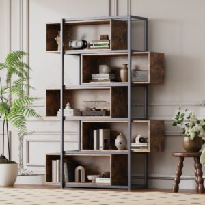121x176x35cm Spanplatte Braun Urban Meuble Möbel Wohnzimmermöbel Bücherregale