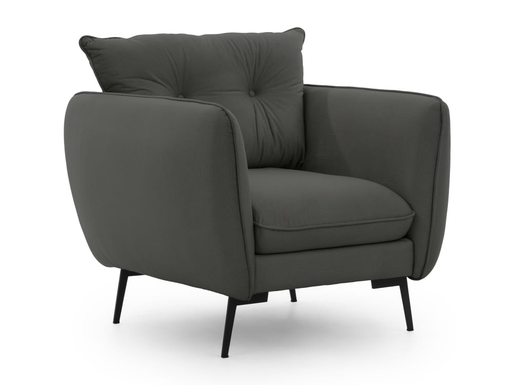 wohnli-moebel-suche-M25052188 Wohnli Möbelsuche - Modernes Sessel aus Dunkelgrau Samt-Stoff mit Metallfüßen