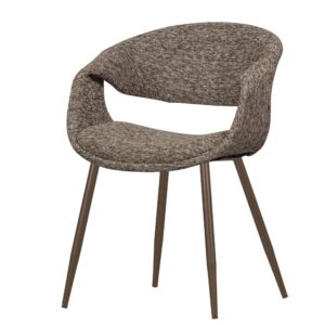 wohnli-moebel-suche-M25052543-1 2er Set Esszimmerstühle aus Metall mit Stoff, Kupfer/Braun 57x78x57cm PES - Polyester Braun WOOOD Möbel Esszimmermöbel Stühle