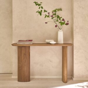 120x75x120cm Holz Beige BERAH GETAH Möbel Wohnzimmermöbel Konsolentische