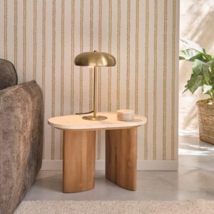 59x40x59cm Marmor Weiß BERAH GETAH Möbel Wohnzimmermöbel Beistelltische