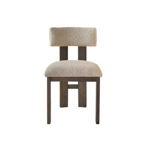 wohnli-moebel-suche-M25053479 Wohnli Möbelsuche - Stuhl aus massiver brauner Eiche und beigem Bouclé-Stoff